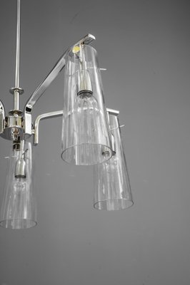 Chandelier with Original Glass Shades by Rupert Nikoll, Vienna, 1960s-SPD-1007317