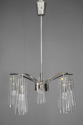 Chandelier with Original Glass Shades by Rupert Nikoll, Vienna, 1960s-SPD-1007317