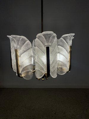 Chandelier with Orrefors Glass Leaves from Carl Fagerlund, Sweden, 1960s-CZ-1772619