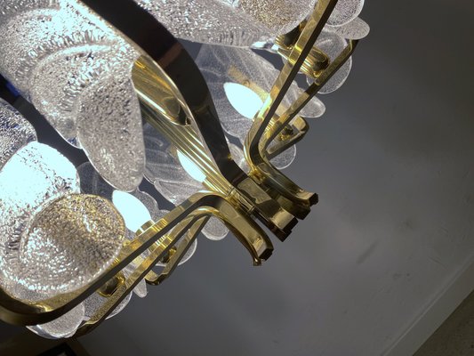 Chandelier with Orrefors Glass Leaves from Carl Fagerlund, Sweden, 1960s-CZ-1772619