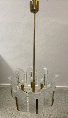 Chandelier with Orrefors Glass Leaves from Carl Fagerlund, Sweden, 1960s-CZ-1772619