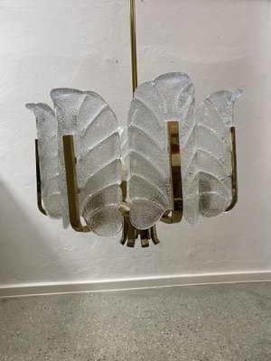 Chandelier with Orrefors Glass Leaves from Carl Fagerlund, Sweden, 1960s-CZ-1772619