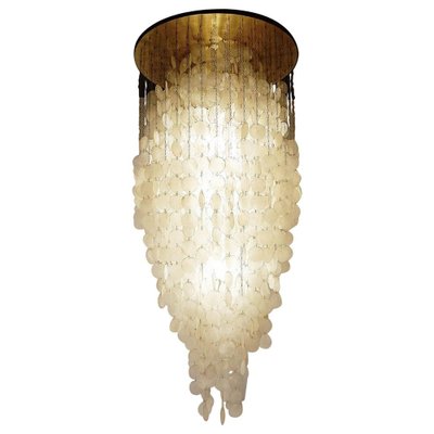 Chandelier with White Shells by Verner Panton, 1960s-JG-1241388