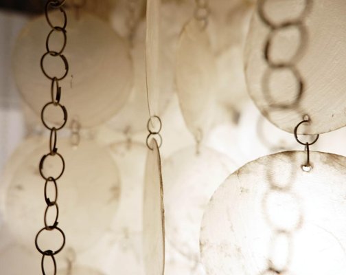 Chandelier with White Shells by Verner Panton, 1960s-JG-1241388