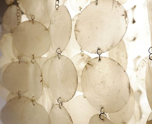 Chandelier with White Shells by Verner Panton, 1960s-JG-1241388