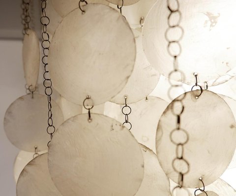 Chandelier with White Shells by Verner Panton, 1960s-JG-1241388