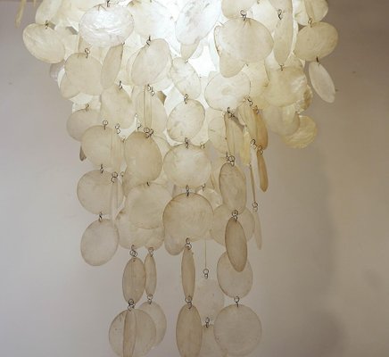 Chandelier with White Shells by Verner Panton, 1960s-JG-1241388