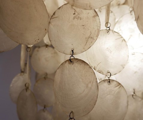 Chandelier with White Shells by Verner Panton, 1960s-JG-1241388