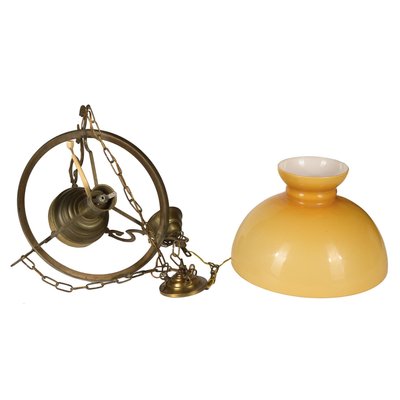 Chandelier with Yellow Opaline Hood, 1980s-RAQ-1064098