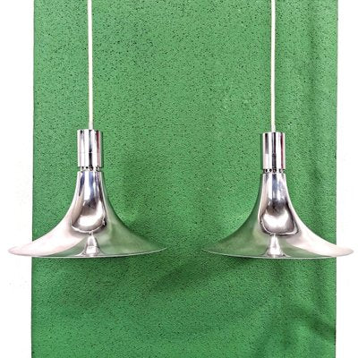 Chandeliers Am/As in Steel by Franco Albini for Sirrah, 1960s, Set of 2-PRS-1702521