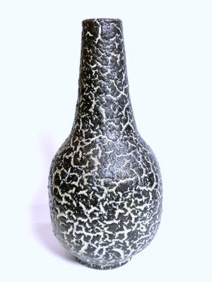 Charcoal Ceramic Table Vase with Cracked Pattern, 1970s-UWE-1268441