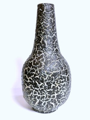 Charcoal Ceramic Table Vase with Cracked Pattern, 1970s-UWE-1268441