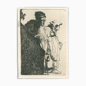 Charles Amand Durand after Rembrandt, Beggar and Beggar, 19th Century, Engraving-ZCI-1781889