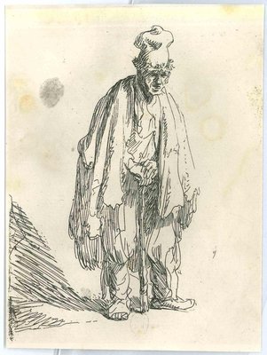 Charles Amand Durand after Rembrandt, Beggar in a High Cap, Engraving, 19th Century-ZCI-2025073