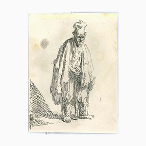 Charles Amand Durand after Rembrandt, Beggar in a High Cap, Engraving, 19th Century-ZCI-2025073