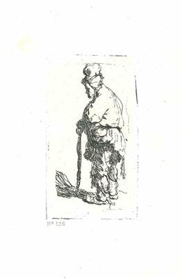 Charles Amand Durand after Rembrandt, Beggar Leaning on a Stick, 19th Century, Engraving-ZCI-1781852