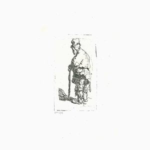 Charles Amand Durand after Rembrandt, Beggar Leaning on a Stick, 19th Century, Engraving-ZCI-1781852