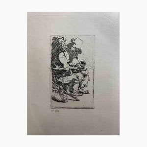 Charles Amand Durand after Rembrandt, Beggar Seated Warming His Hands at a Chafing Dish, Engraving After Rembrandt-ZCI-1781776