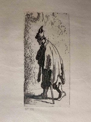 Charles Amand Durand after Rembrandt, Beggar with a Stick, 19th Century, Engraving-ZCI-1781789