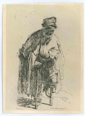 Charles Amand Durand after Rembrandt, Beggar with A Wooden Leg, Engraving After Rembrandt-19th Century-ZCI-1781515