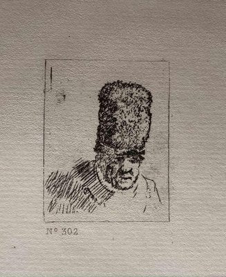 Charles Amand Durand after Rembrandt, Head of an Old Man in High Fur Cap, 19th Century, Engraving-ZCI-1781788