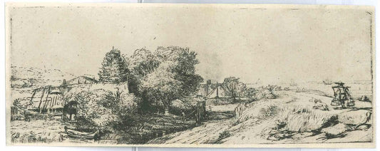 Charles Amand Durand after Rembrandt, Landscape with A Milkman, 19th Century, Engraving