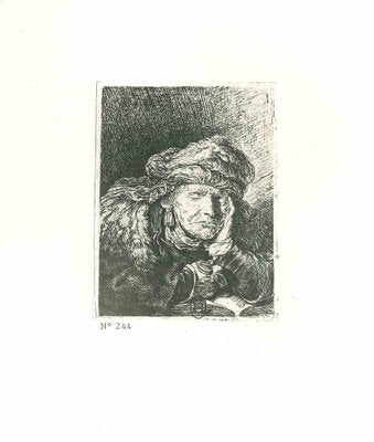 Charles Amand Durand after Rembrandt, Old Woman Sleeping, Engraving, 19th Century-ZCI-1788586