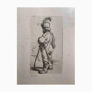 Charles Amand Durand after Rembrandt, Polander Leaning on a Stick, Engraving, 19th Century-ZCI-1781774