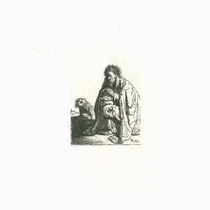 Charles Amand Durand after Rembrandt, Seated Beggar and His Dog, Engraving, 19th Century-ZCI-1788574