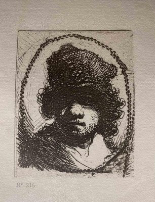 Charles Amand Durand after Rembrandt, Self-Portrait, Engraving, 19th Century-ZCI-1781779