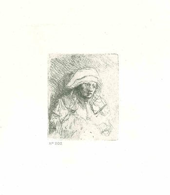 Charles Amand Durand after Rembrandt, Sick Woman with a Large White Headdress, Engraving, 19th Cent.-ZCI-1788585