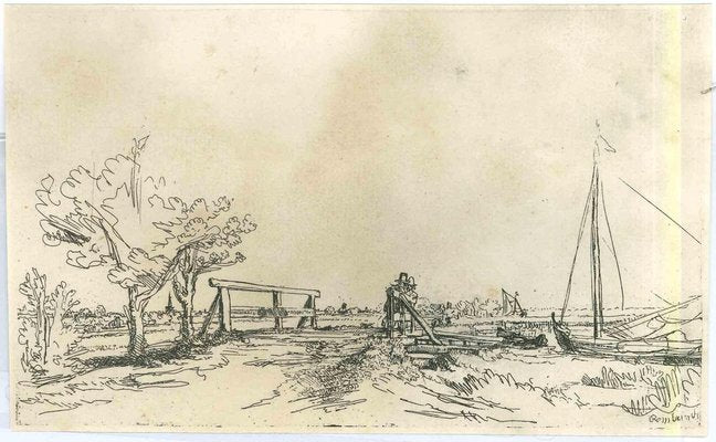 Charles Amand Durand after Rembrandt, Six’s Bridge, Engraving, 19th Century-ZCI-1775812