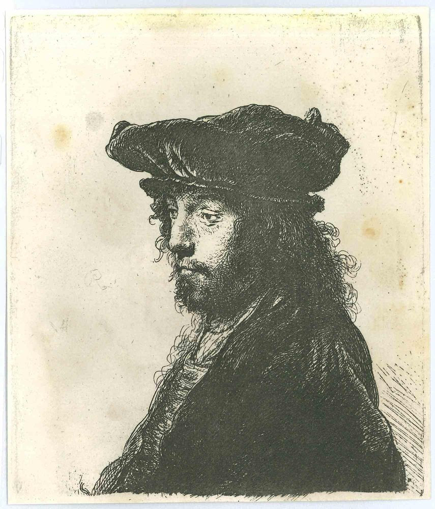 Charles Amand Durand after Rembrandt, The Fourth Oriental Head, Engraving, 19th Century