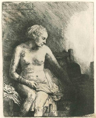 Charles Amand Durand after Rembrandt, Woman in the Bathroom I, Engraving, 19th Century-ZCI-1781514