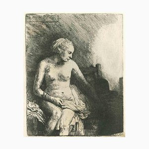 Charles Amand Durand after Rembrandt, Woman in the Bathroom I, Engraving, 19th Century-ZCI-1781514