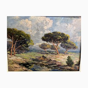 Charles Cermark, Landscape of the Côte d'Azur, 1930, Oil on Canvas, Framed-EUT-1821132