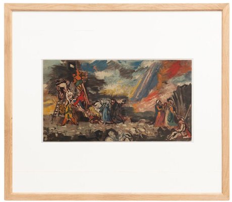 Charles Dufresne, Descente de Croix, 1971, Lithograph, Framed-WM-1326929