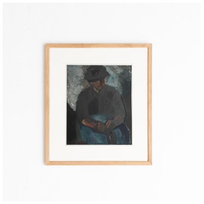 Charles Dufresne, Femme Au Tablier Bleu, 1971, Color Lithograph, Framed-WM-1326925