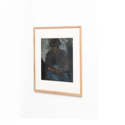 Charles Dufresne, Femme Au Tablier Bleu, 1971, Color Lithograph, Framed-WM-1326925