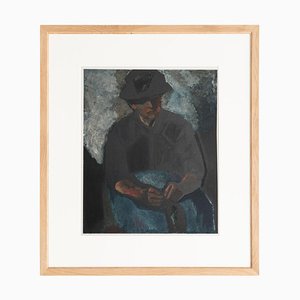 Charles Dufresne, Femme Au Tablier Bleu, 1971, Color Lithograph, Framed-WM-1326925