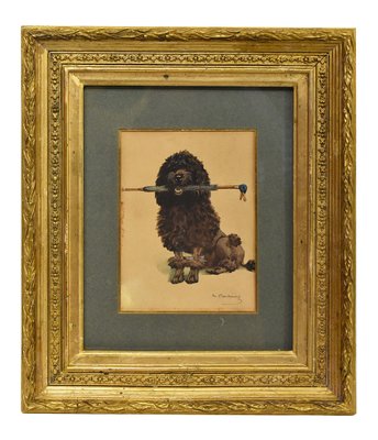 Charles Fernand De Condamy, Dogs Portrait, Watercolour on Paper, Late 19th Century-YVI-1805129