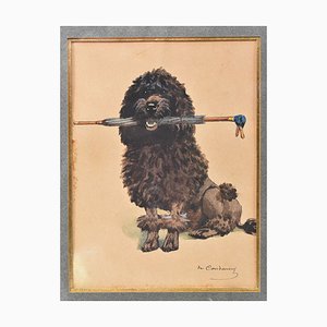 Charles Fernand De Condamy, Dogs Portrait, Watercolour on Paper, Late 19th Century-YVI-1805129