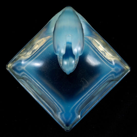 Charles Graffart, Art Deco Animal Sculpture, 1930s, Opalescent Pressed Glass