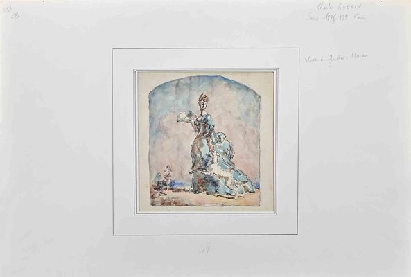 Charles Guerin, Woman, Original Drawing, Early 20th-Century-ZCI-1362617