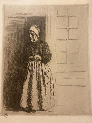 Charles Huard - Figure of Woman - Original Etching - Mid-20th Century-ZCI-835731