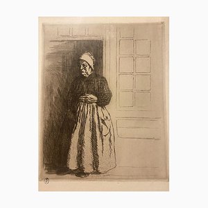 Charles Huard - Figure of Woman - Original Etching - Mid-20th Century-ZCI-835731