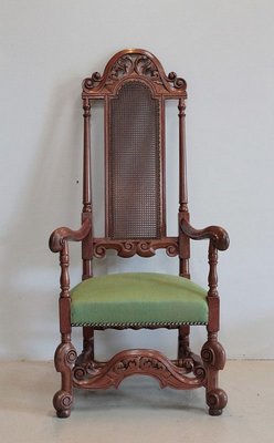 Charles II Style Teak Armchair, 19th Century-RVK-1064993