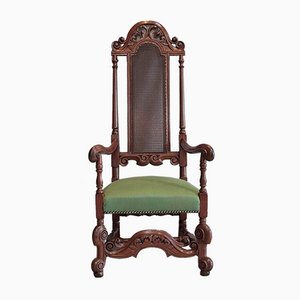 Charles II Style Teak Armchair, 19th Century-RVK-1064993