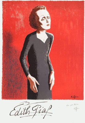 Charles Kiffer, Edith Piaf, 1975, Lithograph-FMZ-1345557