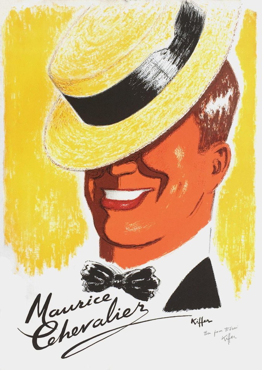 Charles Kiffer, Maurice Chevalier, 1975, Lithograph on Bfk Rives Paper